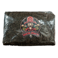 Uncle Myc's CVG bulk substrate, 4lbs, in clear bag with colorful mushroom character logo.