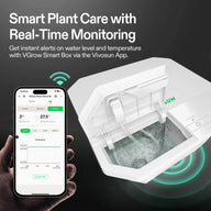 VGrow DWC Hydroponics kit with app showing water level & temp.