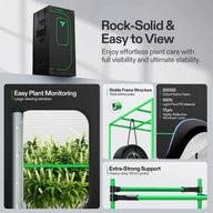 VIVOSUN grow tent with large viewing window, stable frame, and reflective interior.