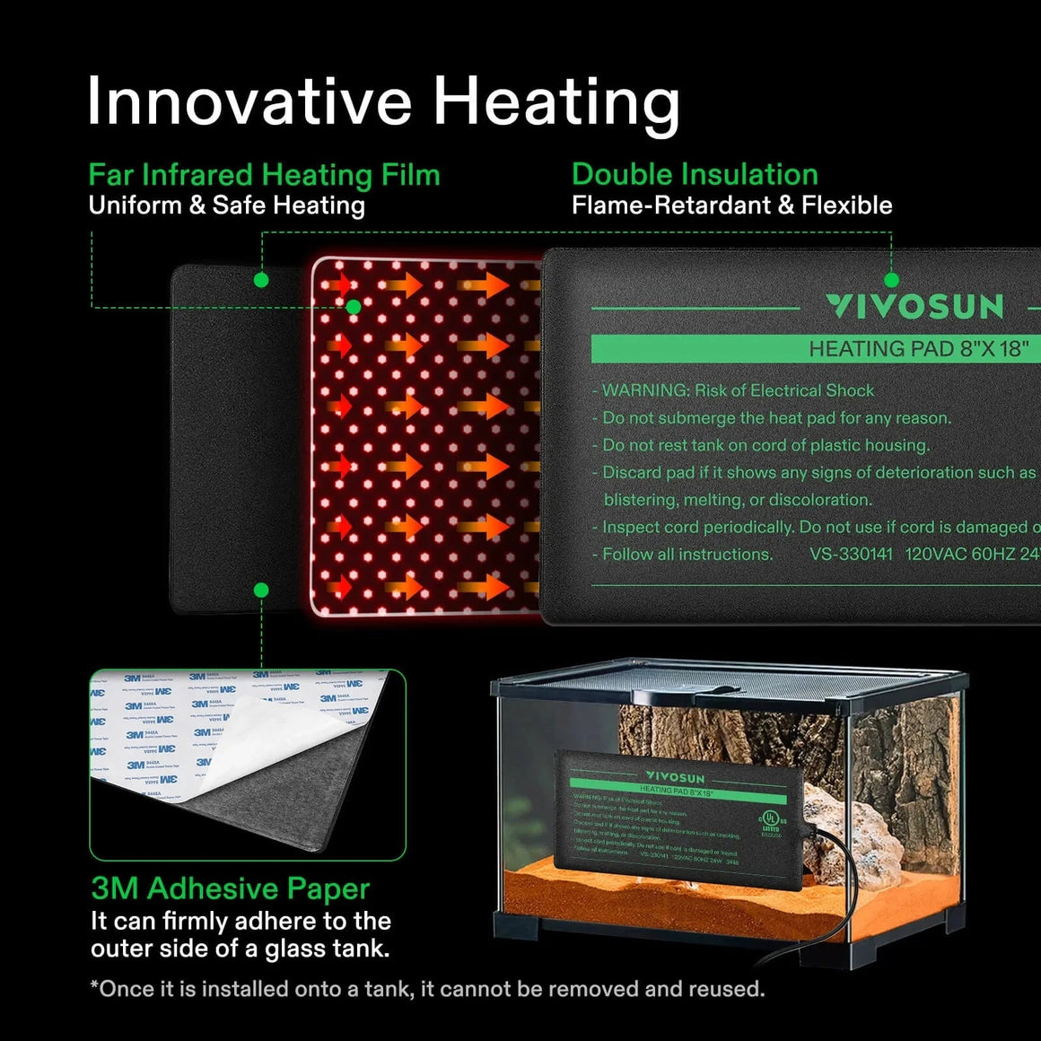 Vivosun 6" x 8 " Reptile Heat Mat Digital Thermostat Combo