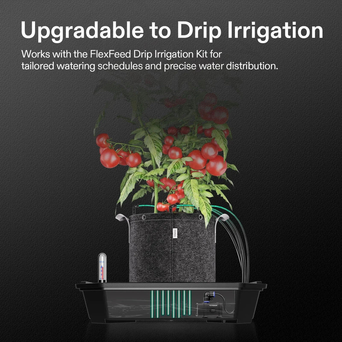 VIVOSUN FlexFeed Self-Watering Fabric Pot Base with 6L Reservoir - 4 Pack