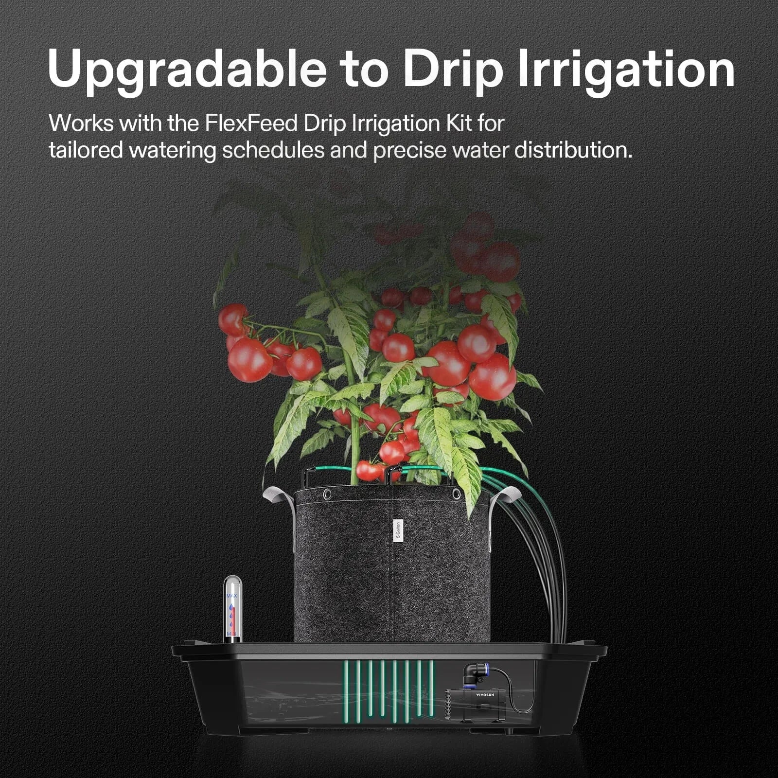 self watering system for tomato plants VIVOSUN FlexFeed Self-Watering Base for Fabric Pots (4-Pack)