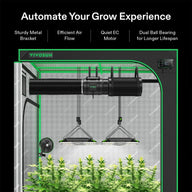 VIVOSUN smart grow tent with plants, automated inline fan, carbon filter, LED lights & digital controller.