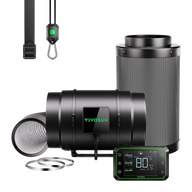 VIVOSUN Smart Air Filtration Kit Pro 8: AeroZesh G8 inline fan, carbon filter, duct, and E42A digital controller.