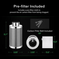 VIVOSUN Smart Air Filtration Kit S6: Carbon filter (15.7
