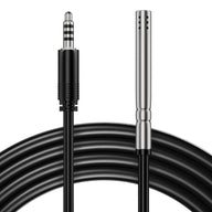 VIVOSUN 12ft temperature and humidity sensor probe with a black 3.5mm jack and silver metallic sensor.