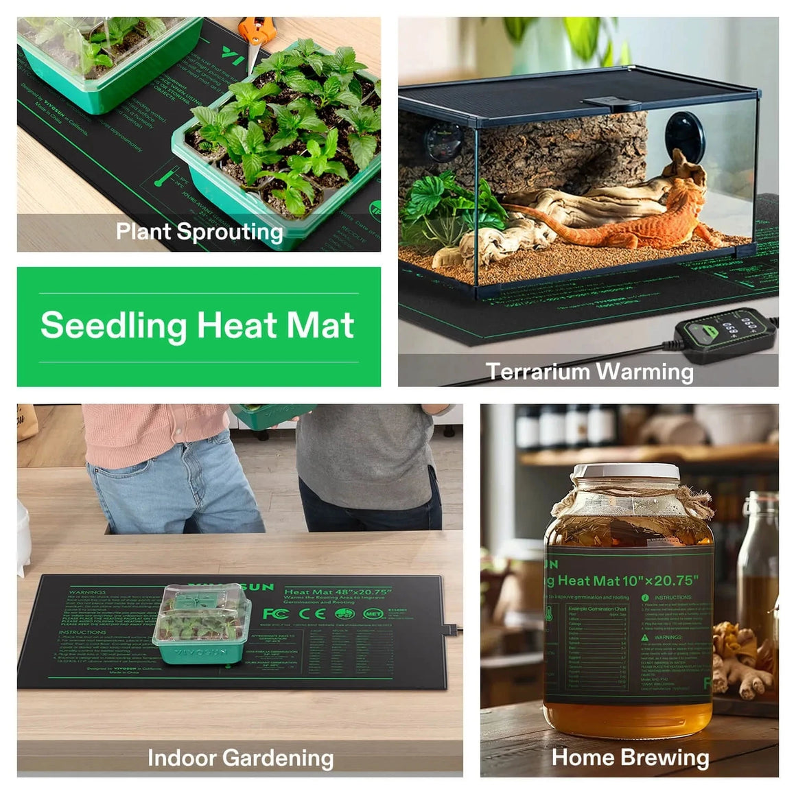 VIVOSUN 48" x 20.75" Seedling Heat Mat w/ Dual Digital Thermostat