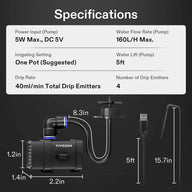 VIVOSUN_FlexFeed_4W_Automatic_Irrigation_System_Specs