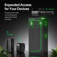 VIVOSUN grow tent with humidifier, heater, and inline fan. Connect equipment easily.