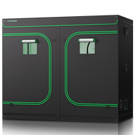 VIVOSUN 10x5 grow tent with dual doors, green trim, ventilation ports, and observation windows.