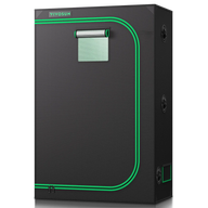 VIVOSUN slim-fit grow tent with green trim, ventilation ports, and observation window.