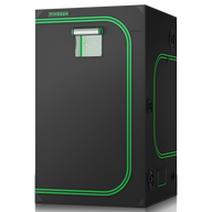 VIVOSUN black grow tent with green trim, ventilation ports, and a clear window.