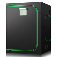 VIVOSUN black grow tent with green trim and observation window.