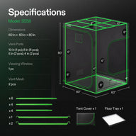 VIVOSUN 5x5 grow tent specs: 60