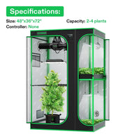 VIVOSUN Smart 2-in-1 GIY-SGS-43 Grow Tent Kit Specs