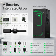 VIVOSUN Pro Grow Tent Kit with GrowHub, light, fan, filter, ducting, bags, net, shears, tie, hangers, hooks, prefilter, clamps, covers.