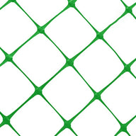 Green diamond-shaped trellis netting with white background.