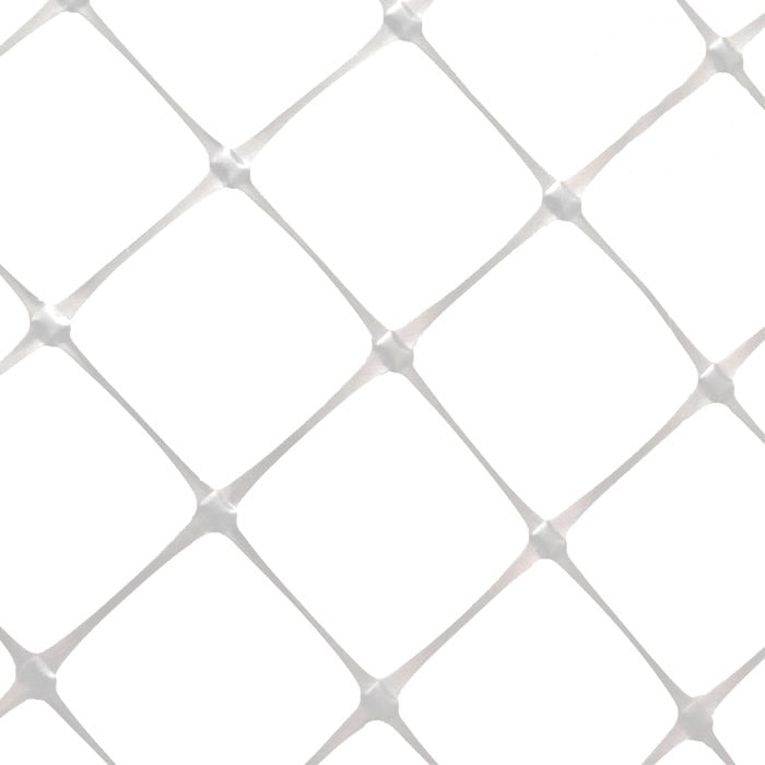 White diamond trellis netting for plants.