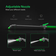 Vivosun pressure sprayer nozzle adjusts spray pattern from shower to water column.