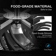 Vivosun 16-inch bowl trimmer with food-grade silicone parts, trims plants, safe to use.