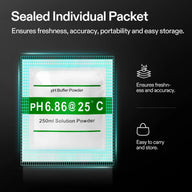 VIVOSUN pH 6.86 buffer powder packets - sealed, accurate, portable, easy storage.