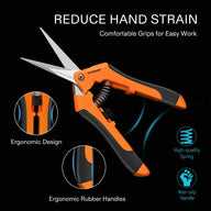 VIVOSUN orange stainless steel pruning shears with ergonomic rubber handles and spring.
