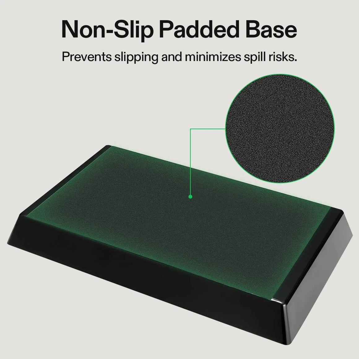 Vivosun 2-in-1 trimming tray in green, featuring a non-slip padded base to prevent spills.