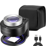 Vivosun 30X rechargeable loupe magnifier with LED lights, measurement scale, and USB-C cable.