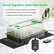 Vivosun seed tray kit with seedling heat mat and digital thermostat for precise temperature regulation.