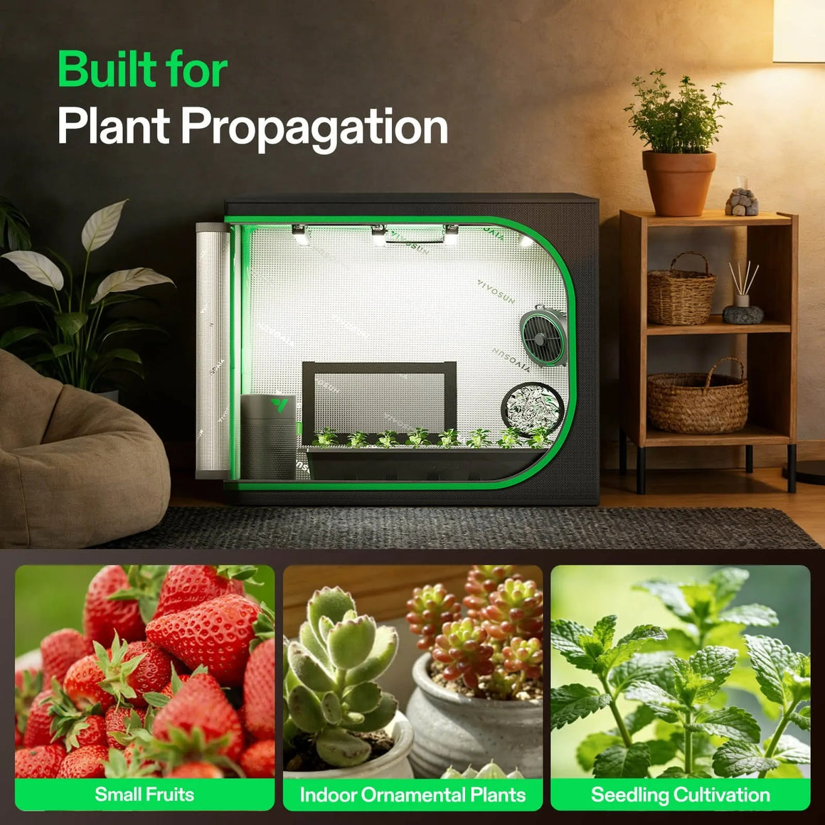 VIVOSUN clone tent kit for small fruits, indoor plants, and seedling cultivation.