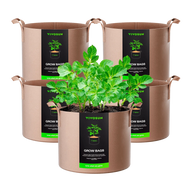 Vivosun 7-gallon grow bags with healthy potato plants.
