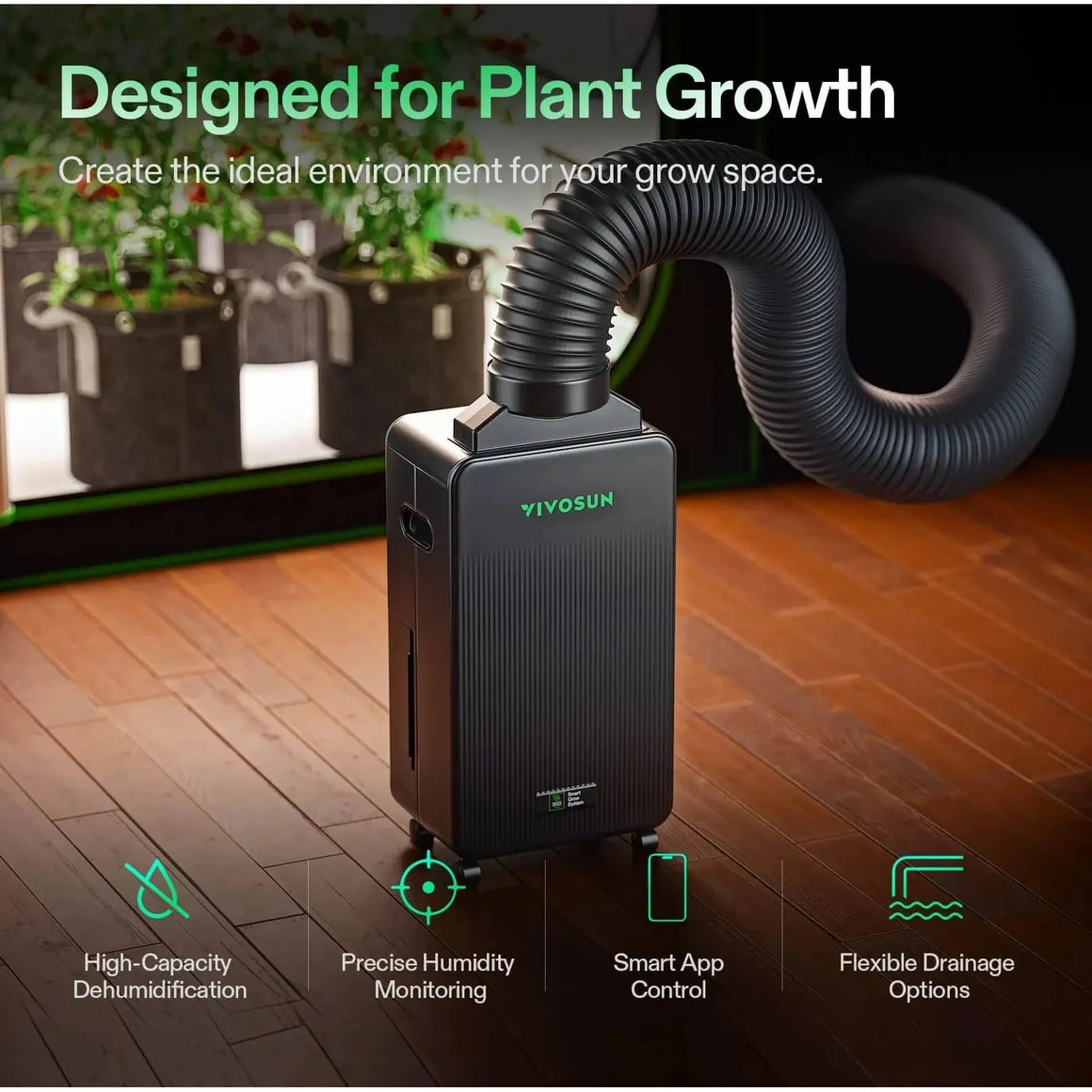 Vivosun AeroDrain D12 Intelligent Environmental Dehumidifier