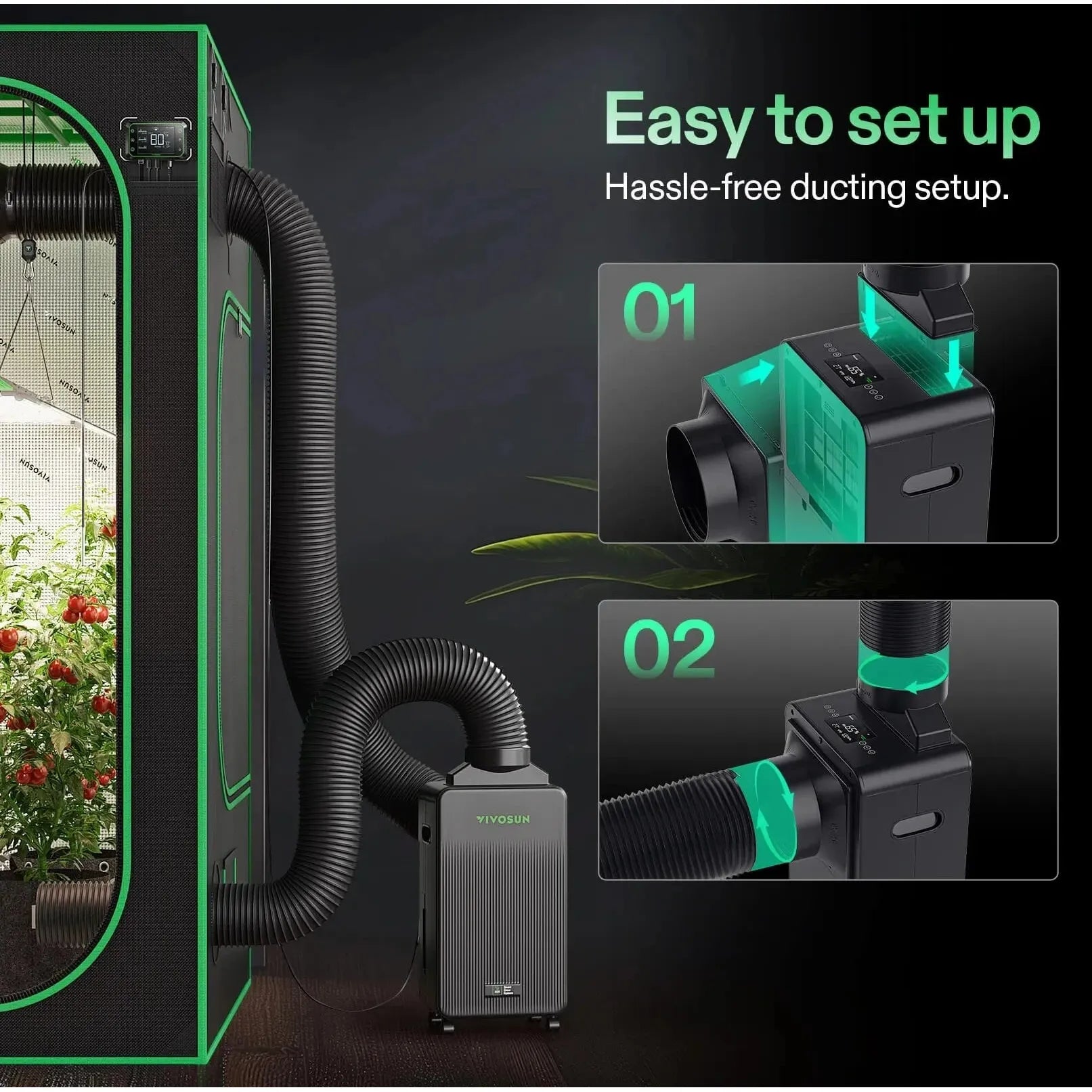best dehumidifier for small grow tent AeroDrain D12 Intelligent Environmental Dehumidifier, up to 12L/day, 2L Water Tank, with Temperature & Humidity Sensor Probe