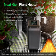 VIVOSUN AeroFlux W70 smart heater with digital display and hose, heating plants.