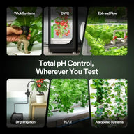 Hydroponic systems: Wick, DWC, Ebb & Flow, Drip, NFT, Aeroponic. Total pH control.