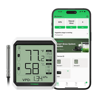 VIVOSUN AeroLab THB1S Bluetooth hygrometer thermometer shows 77.2°F & 58% humidity.