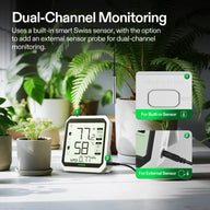 Vivosun AeroLab THB1S Bluetooth hygrometer thermometer with dual-channel monitoring for plants.