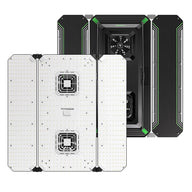 Vivosun AeroLight Wing 400W full spectrum LED grow light with white panels & fans, black housing & green trim.