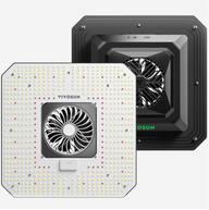 Vivosun AeroLight 180W LED grow light with fan. White front panel, black back panel.