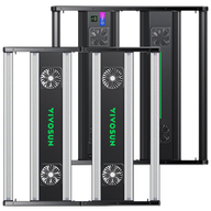 Vivosun AeroLight 850W grow light with fans, LED bars, and SGS/TerpLux labels.