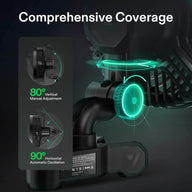 Black Vivosun AeroWave E9 clip-on grow tent fan with 80° vertical adjust & 90° auto horizontal oscillation.