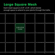 Black square mesh trellis netting, 3.9