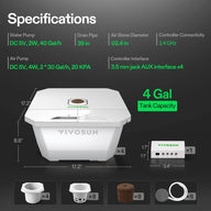 Vivosun 4-gallon DWC hydroponic system kit with controller, pumps, and accessories.