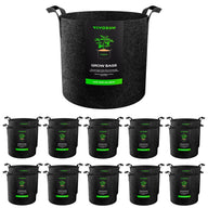 VIVOSUN 3-gallon fabric grow bags with handles, black, 20 pack.