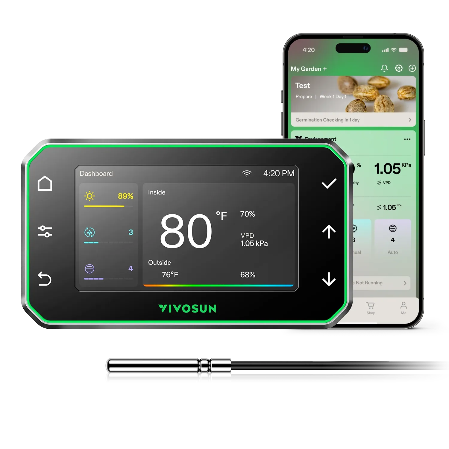 grow tent automation GrowHub Controller E42A+ for Grow Tent, Smart Environmental WiFi-Controller with Temperature, Humidity, VPD, Timer, Cycle, Schedule Controls, Cooling