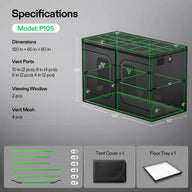 VIVOSUN P105 grow tent specs: 120