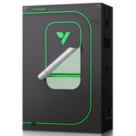 VIVOSUN grow tent with reflective interior, vents, and green trim.