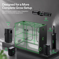 Vivosun grow tent setup with inline fan, humidifier, dehumidifier, heater & A/C unit.