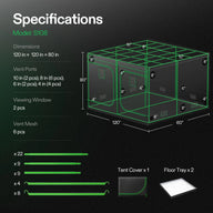 VIVOSUN 10x10x6.8ft grow tent S108, 120
