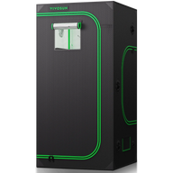 VIVOSUN 3x3x6.1 ft grow tent, black with green trim, reflective interior, observation window.